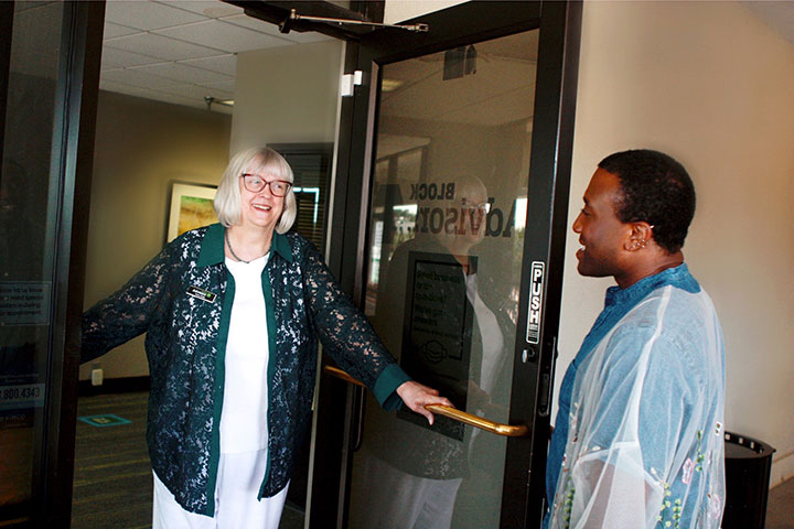 Terrance and Mary at Block Advisors office