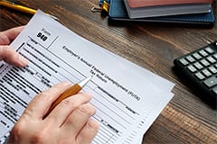 Form 940 being filled out