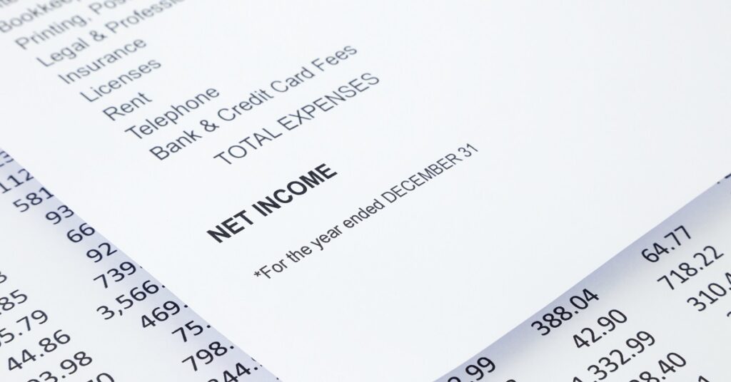 A document that breaks down what is net income