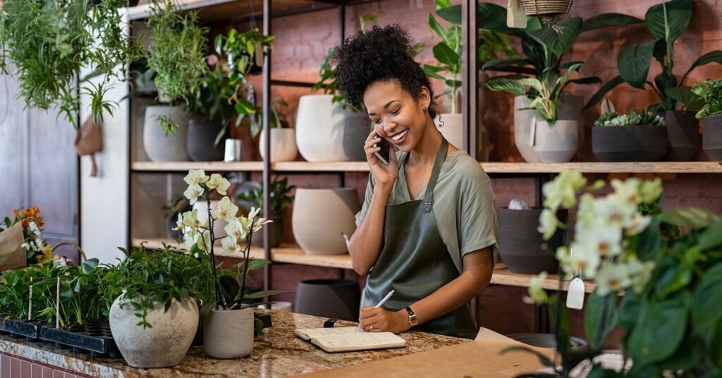 An entrepreneur learning about small business grants