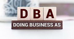 Doing Business As, or DBA, in block letters